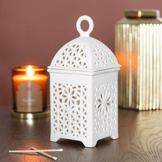 Ceramic Multi-Purpose Lantern Burner | Fragrance Oil, Wax & Incense Cones - Crystal Nest