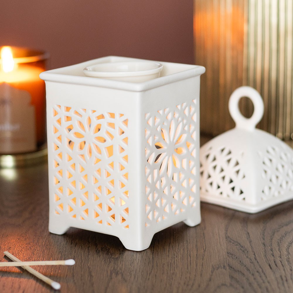 Ceramic Multi-Purpose Lantern Burner | Fragrance Oil, Wax & Incense Cones - Crystal Nest