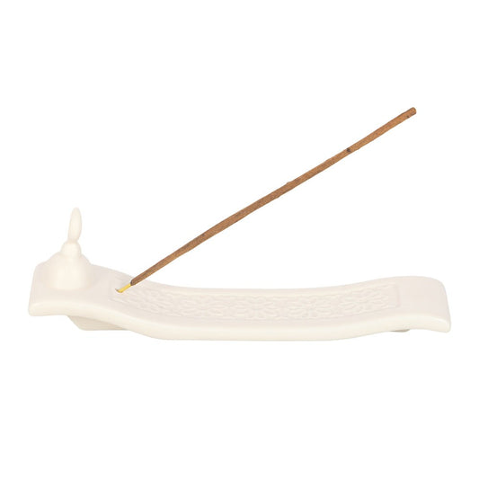 Crescent Moon Incense Holder – Ceramic Ash Catcher - Crystal Nest