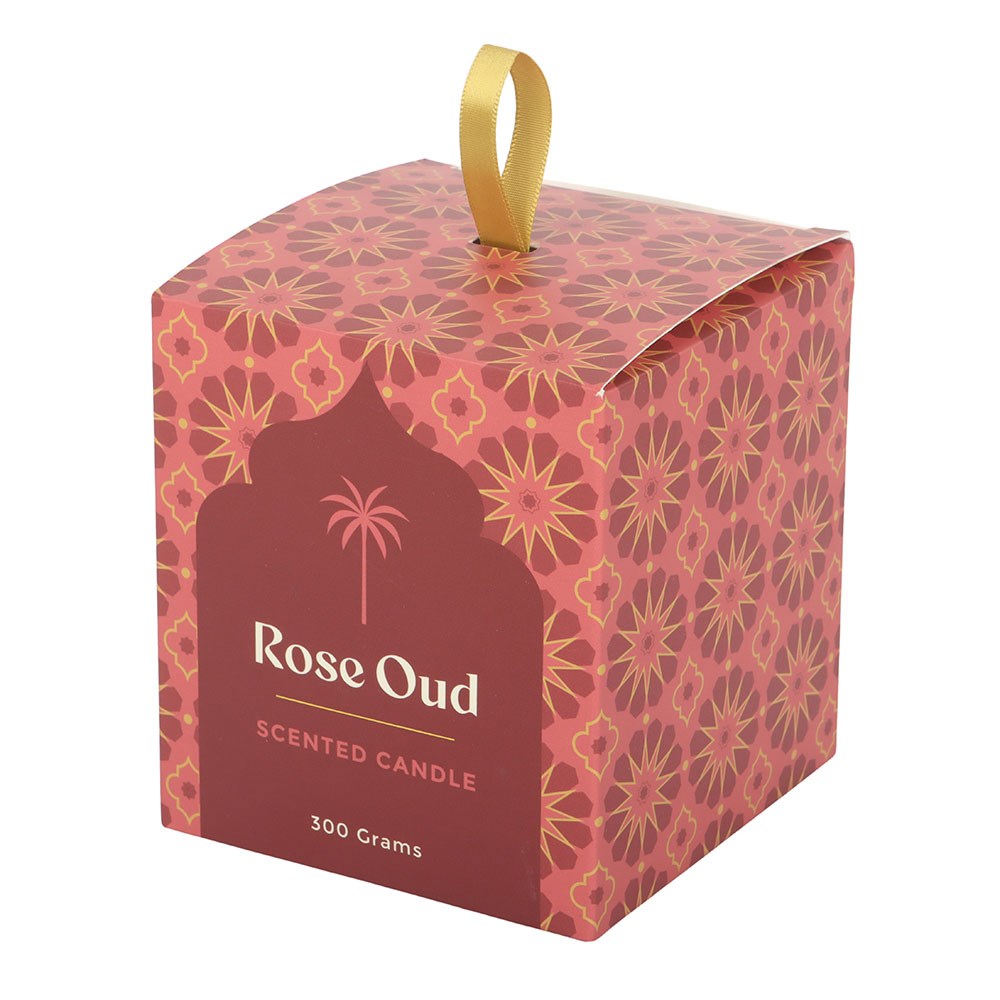 Rose Oud Scented Candle - 300g | Luxury Arabian Nights Fragrance - Crystal Nest