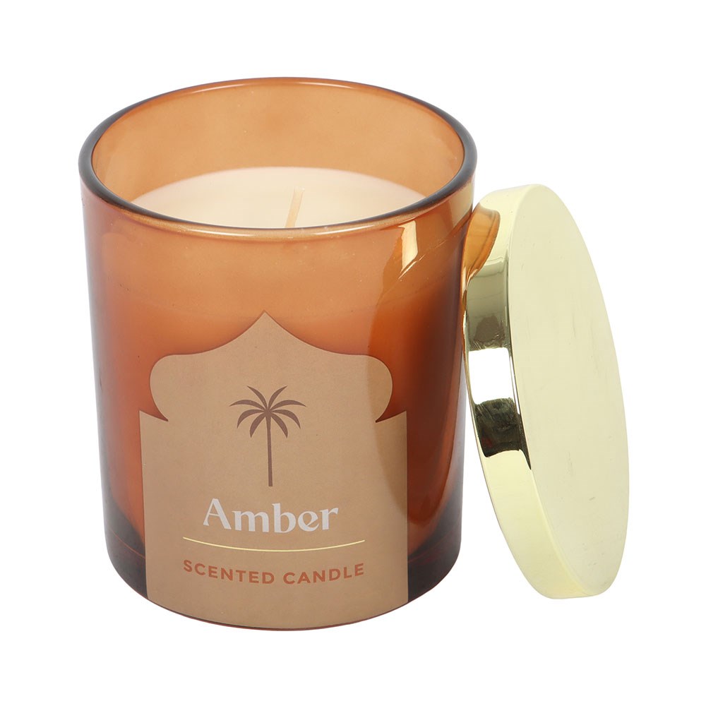 Amber Scented Candle - 300g | Luxury Arabian Nights Fragrance - Crystal Nest