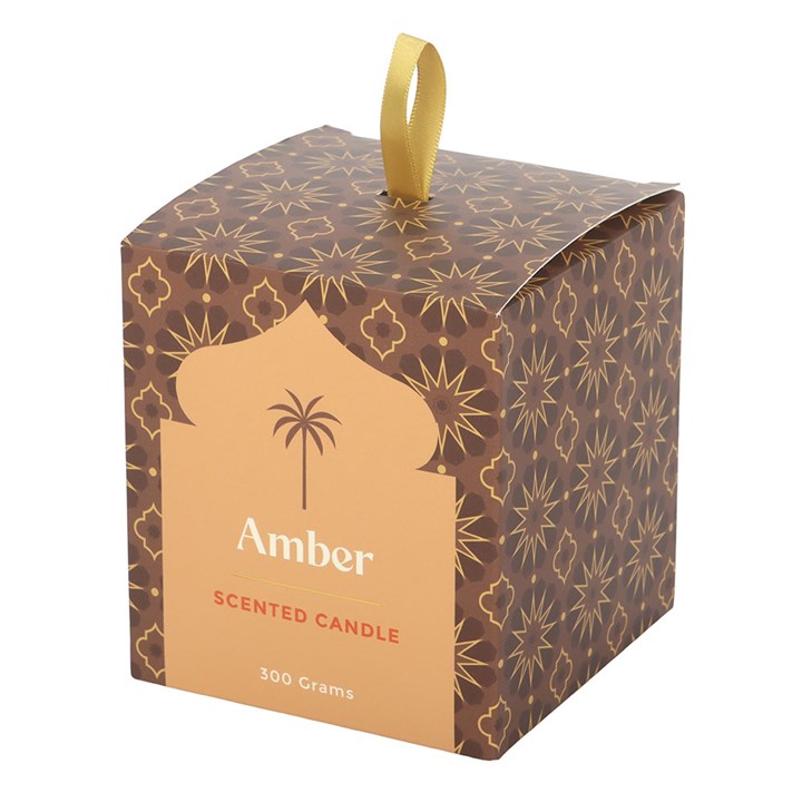 Amber Scented Candle - 300g | Luxury Arabian Nights Fragrance - Crystal Nest