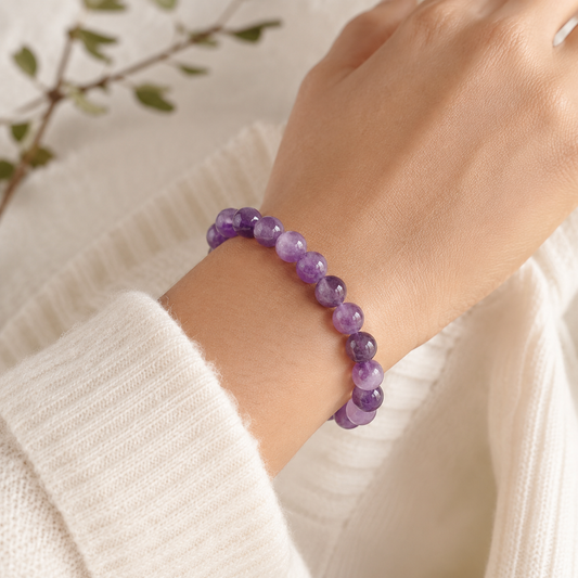 Amethyst Power Bead Bracelet | Calmness & Clarity