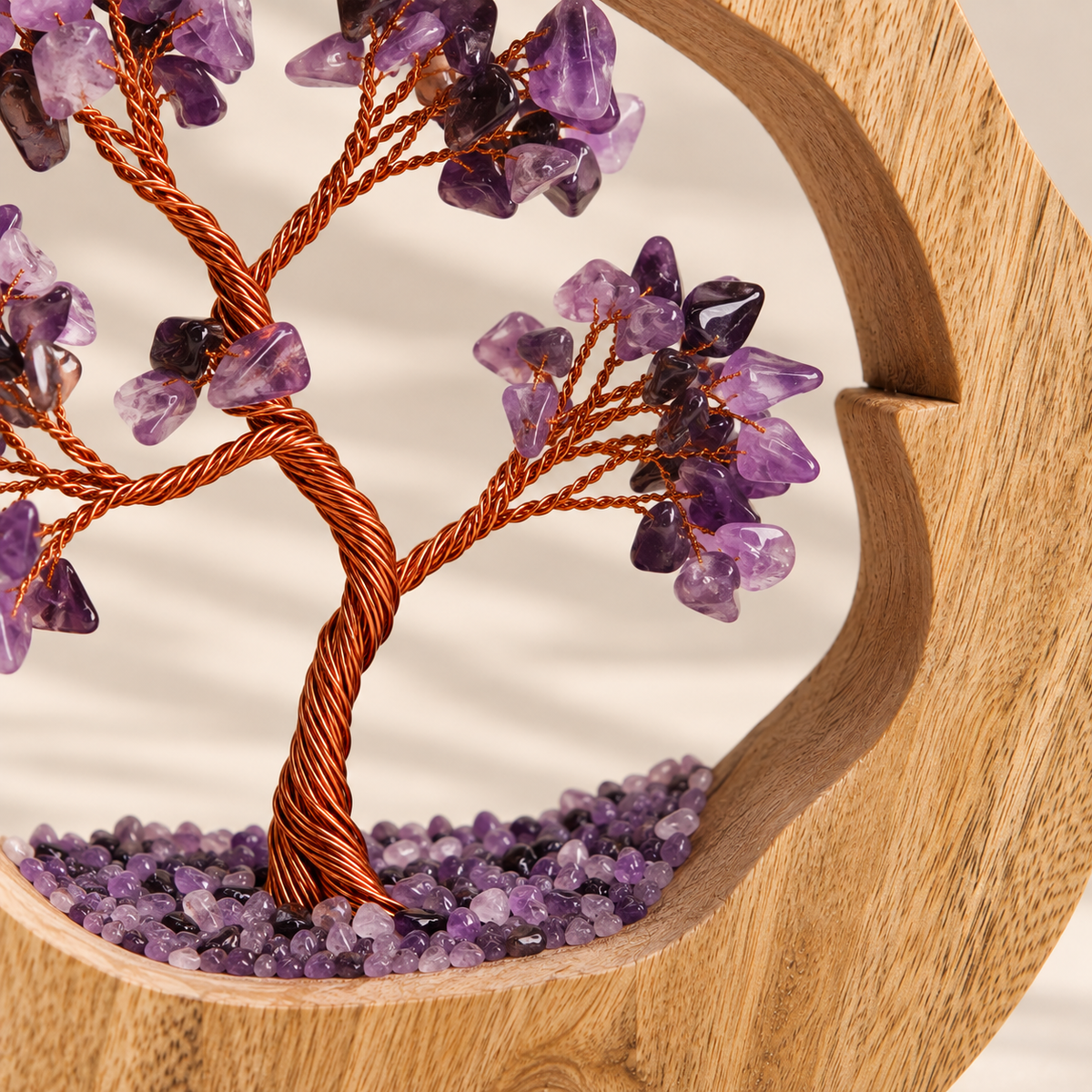 Amethyst Wishing Tree in Mango Wood | Gemstone Tree Garden