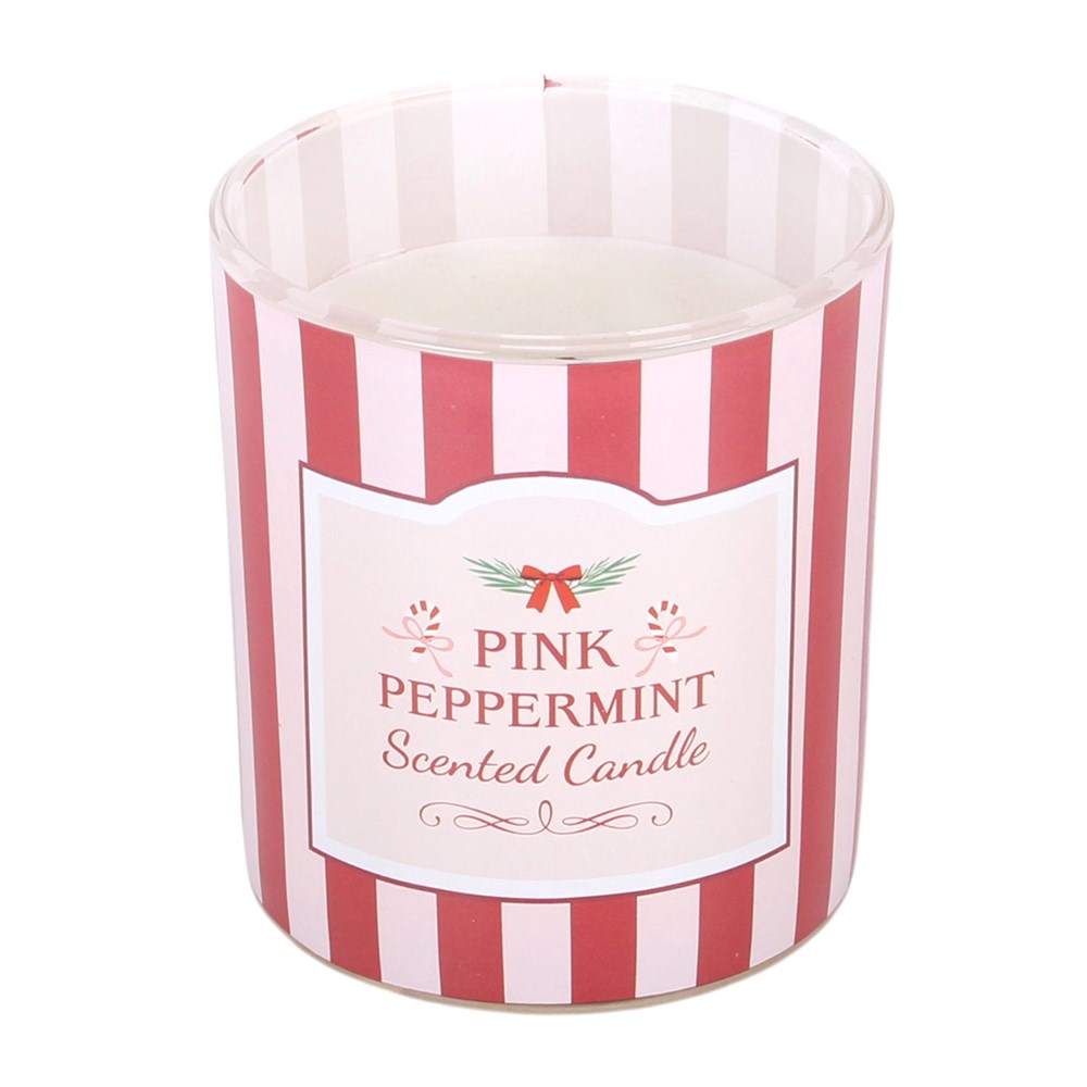 Pink Peppermint Christmas Scented Candle | Gift Boxed