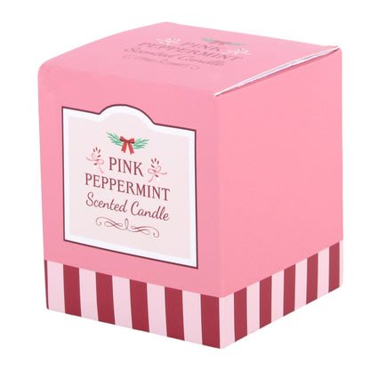 Pink Peppermint Christmas Scented Candle | Gift Boxed