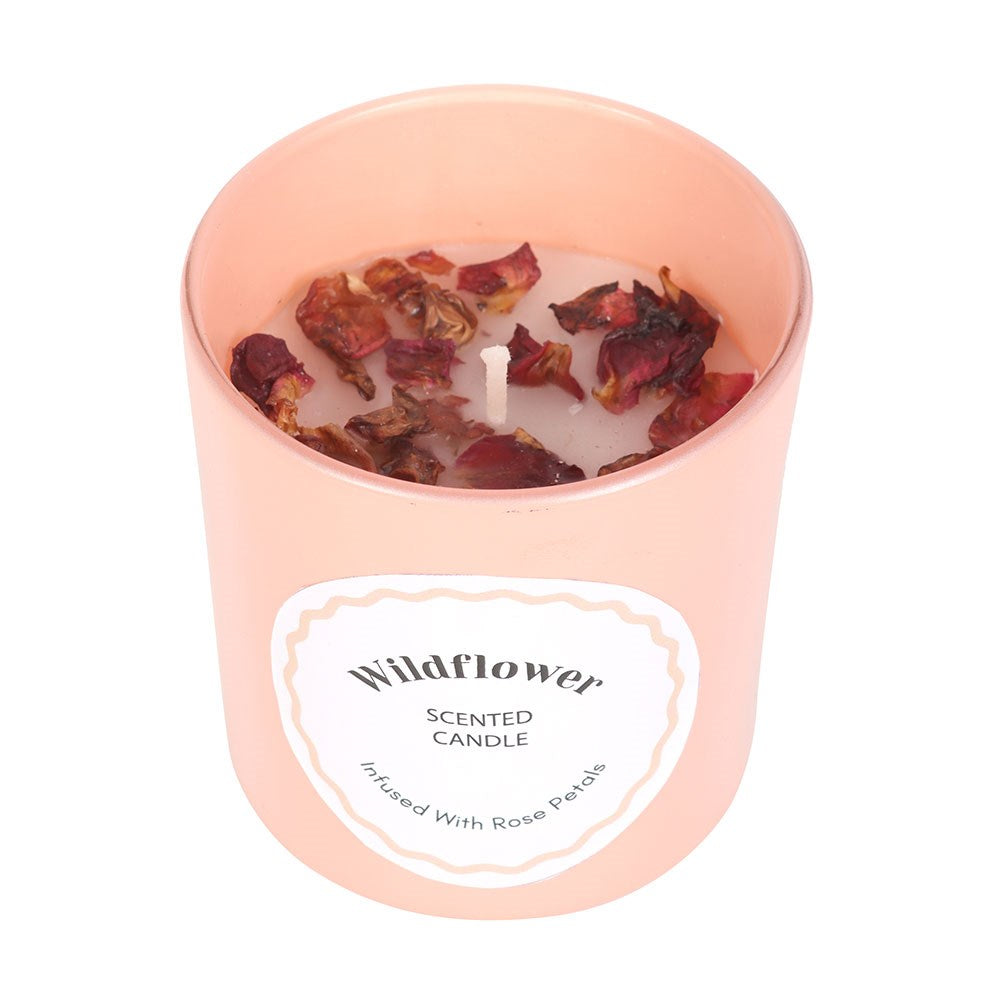 Spring Wildflower Scented Candle with Rose Petals – Floral Mother’s Day Gift - Crystal Nest