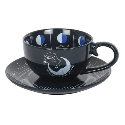 Blue Moon Phase Teacup & Saucer