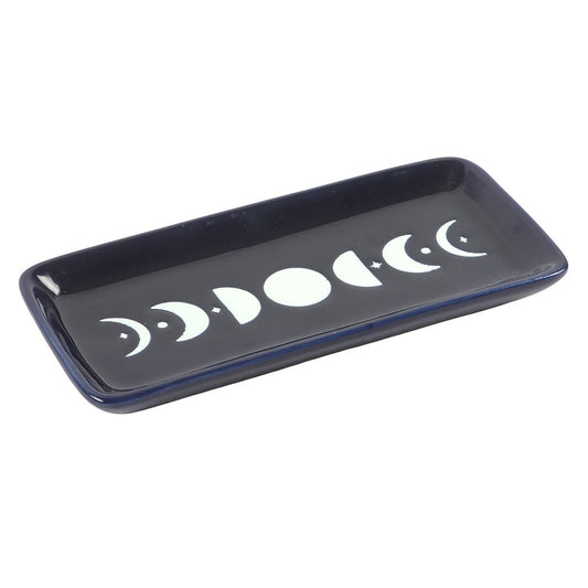 Blue Moon Phase Trinket Dish | Ceramic Jewellery & Crystal Holder