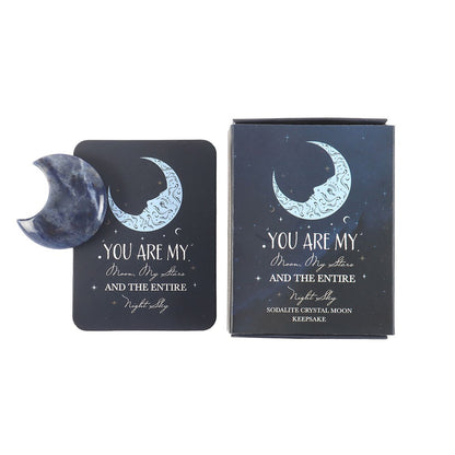 Sodalite Crystal Moon Keepsake Stone in Gift Box - Crystal Nest