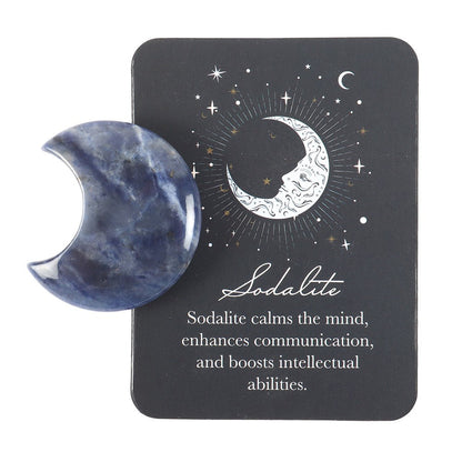 Sodalite Crystal Moon Keepsake Stone in Gift Box - Crystal Nest