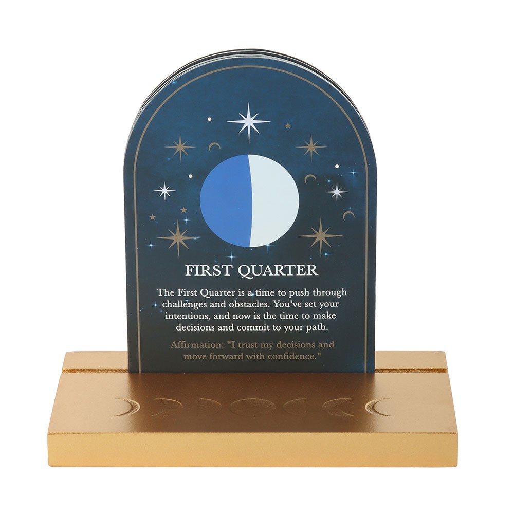 Moon Phase Affirmation Cards with Display Stand - Crystal Nest