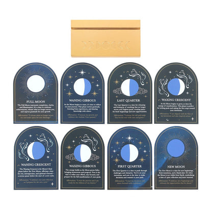 Moon Phase Affirmation Cards with Display Stand - Crystal Nest