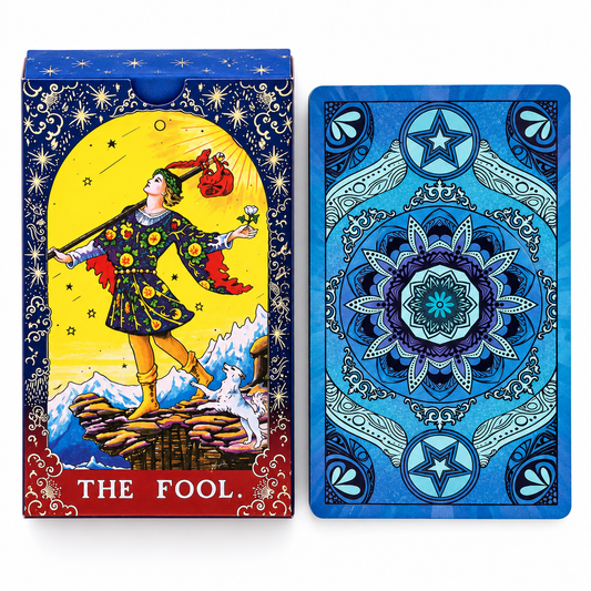 Blue Foil Mandala Tarot Card Set | Guidebook Included - Crystal Nest