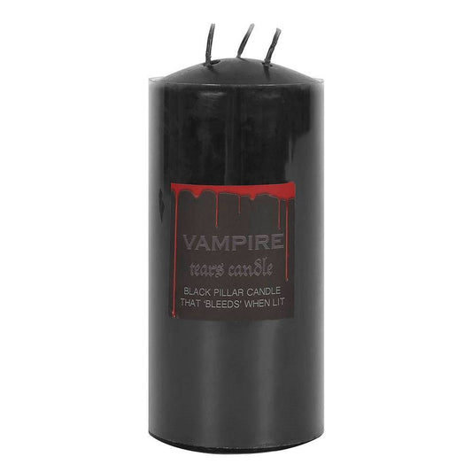 Vampire Tears Black Pillar Candle - Large - Crystal Nest