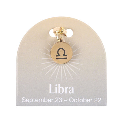 Libra Gold Zodiac Sign Charm