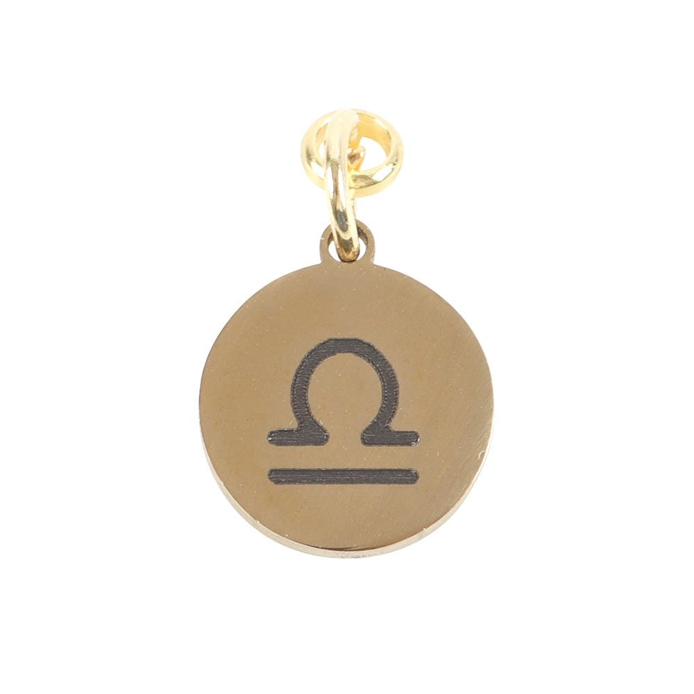 Libra Gold Zodiac Sign Charm