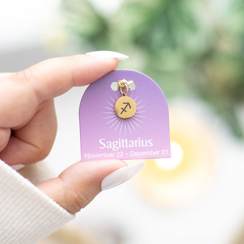 Sagittarius Gold Tone Zodiac Sign Charm