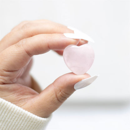 I Love You - Rose Quartz Crystal Heart - A Token of Love and Positivity