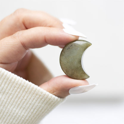 Labradorite Crescent Moon Crystal | Love You to the Moon & Back - Crystal Nest