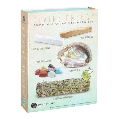 Divine Energy Smudge and Stone Wellness Kit - Crystal Nest