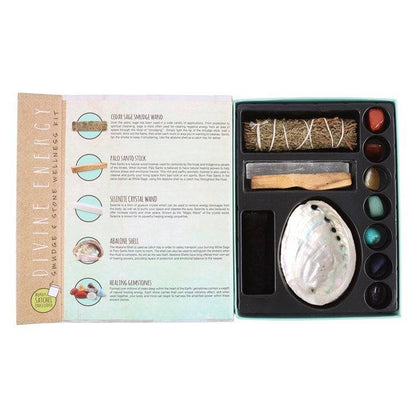 Divine Energy Smudge and Stone Wellness Kit - Crystal Nest