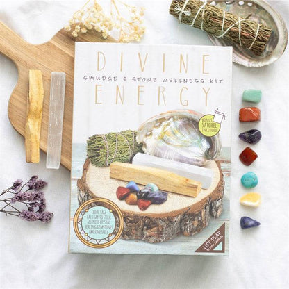 Divine Energy Smudge and Stone Wellness Kit - Crystal Nest