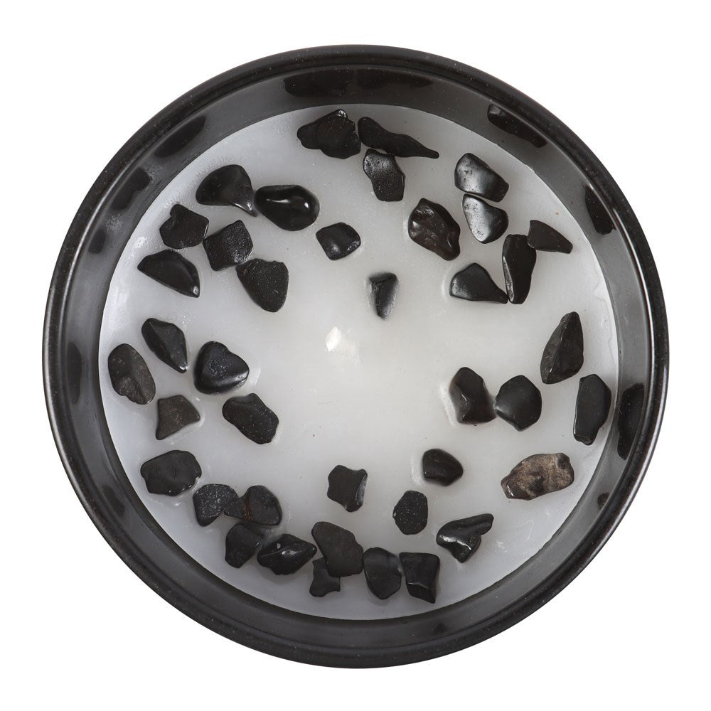 Scorpio Zodiac Black Obsidian Crystal Candle - October 23 to November 21