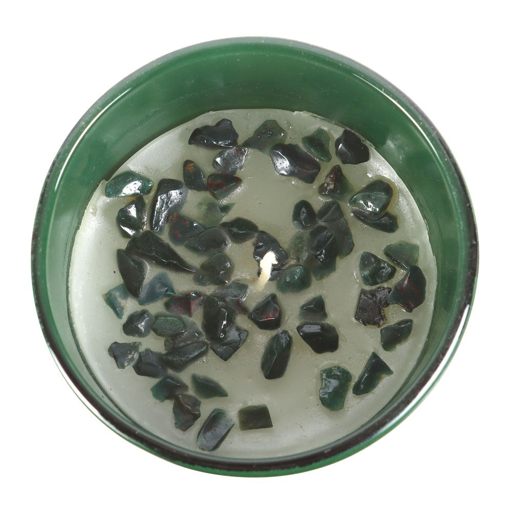 Libra Zodiac Bloodstone Crystal Candle - September 23 to October 22