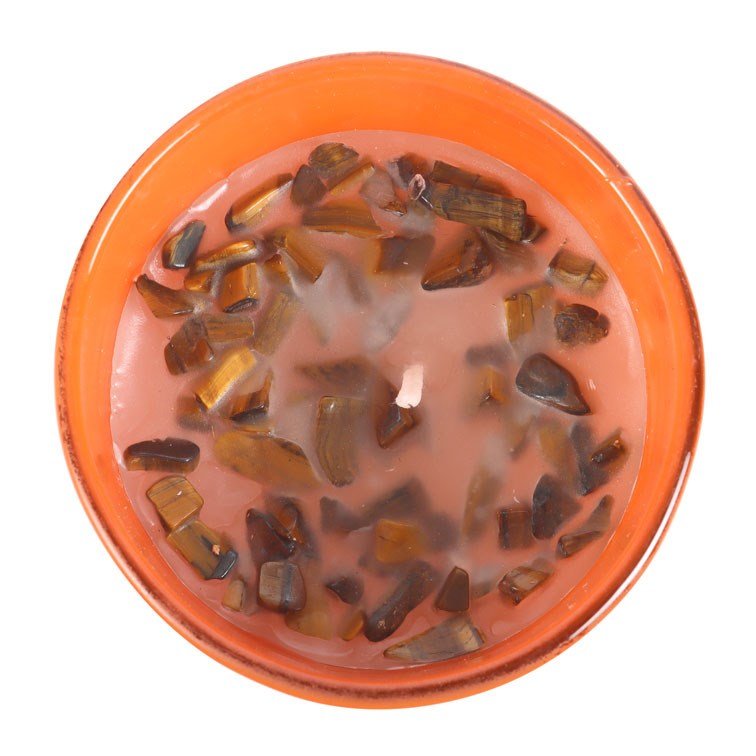 Capricorn Zodiac Tiger's Eye Crystal Candle - December 22 to January 19