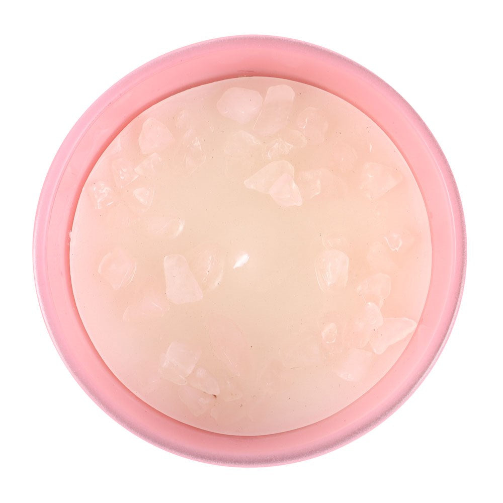 Aries Zodiac Rose Quartz Crystal Candle - March 21 to April 19