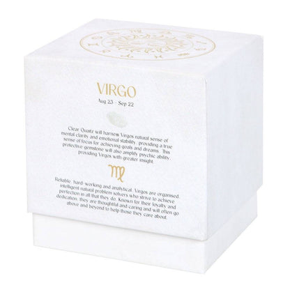 Virgo Zodiac Clear Quartz Crystal Candle - August 23 to September 22 - Crystal Nest