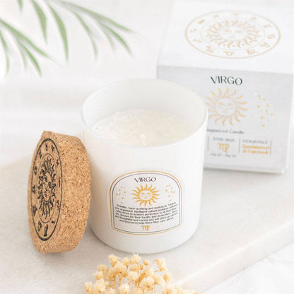 Virgo Zodiac Clear Quartz Crystal Candle - August 23 to September 22 - Crystal Nest