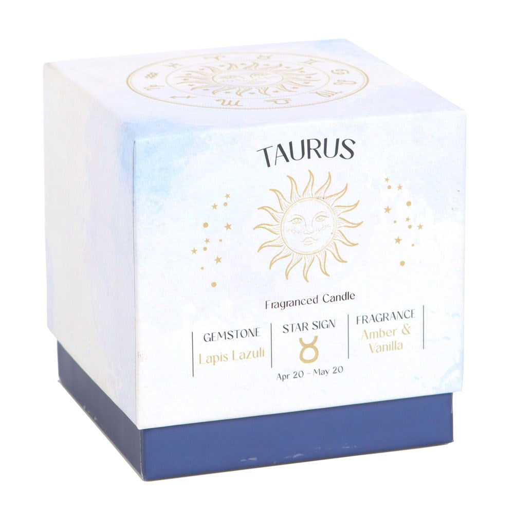 Taurus Zodiac Lapis Lazuli Crystal Candle - April 20 to May 20