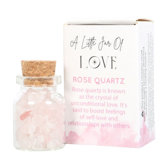 A Little Jar of Love - Rose Quartz Crystal Chips