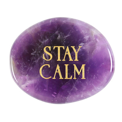 Stay Calm Amethyst Palm Stone | Healing Crystal Worry Stone