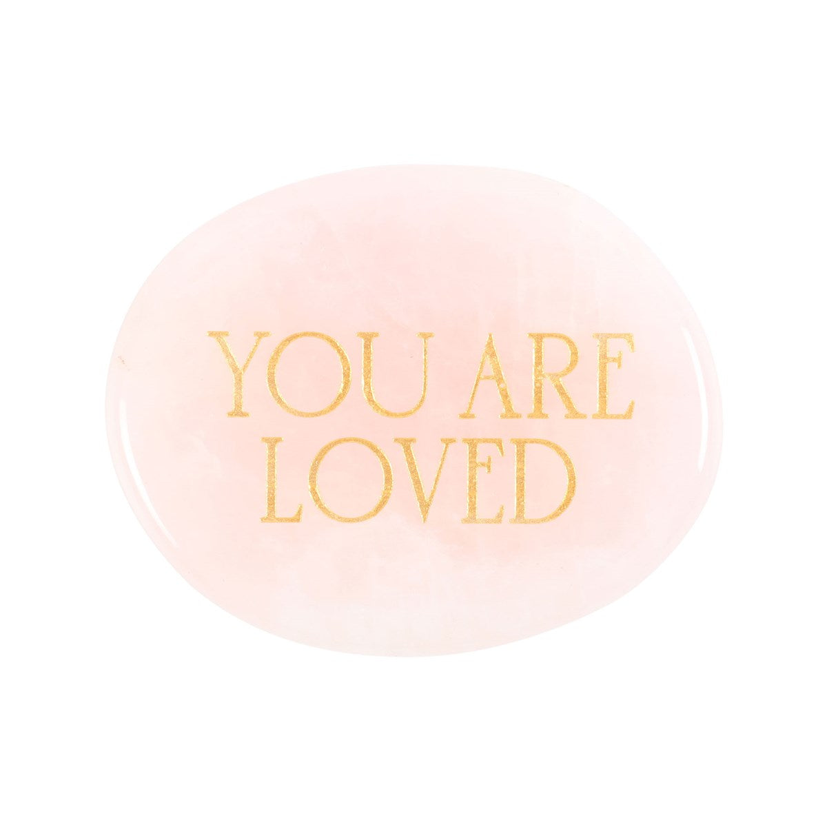 You Are Loved Rose Quartz Palm Stone | Healing Crystal Worry Stone