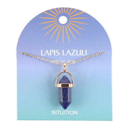 Lapis Lazuli Crystal Point Pendant Necklace – Awaken Your Inner Wisdom