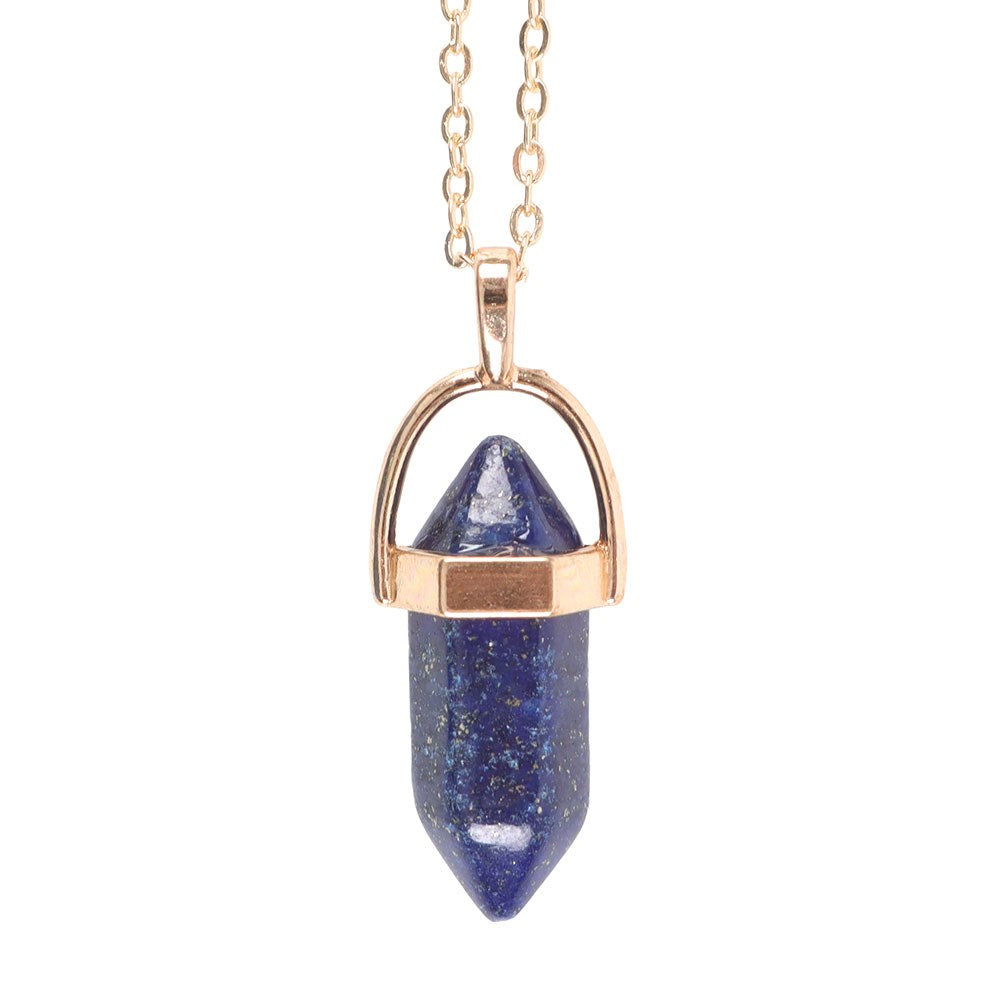 Lapis Lazuli Crystal Point Pendant Necklace – Awaken Your Inner Wisdom