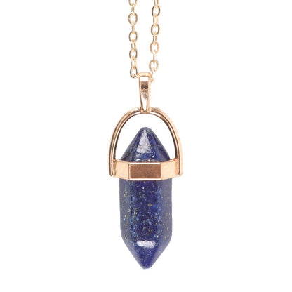 Lapis Lazuli Crystal Point Pendant Necklace – Awaken Your Inner Wisdom