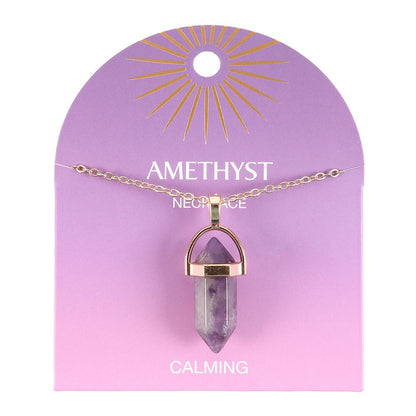 Amethyst Crystal Point Pendant Necklace – Carry Calmness with You