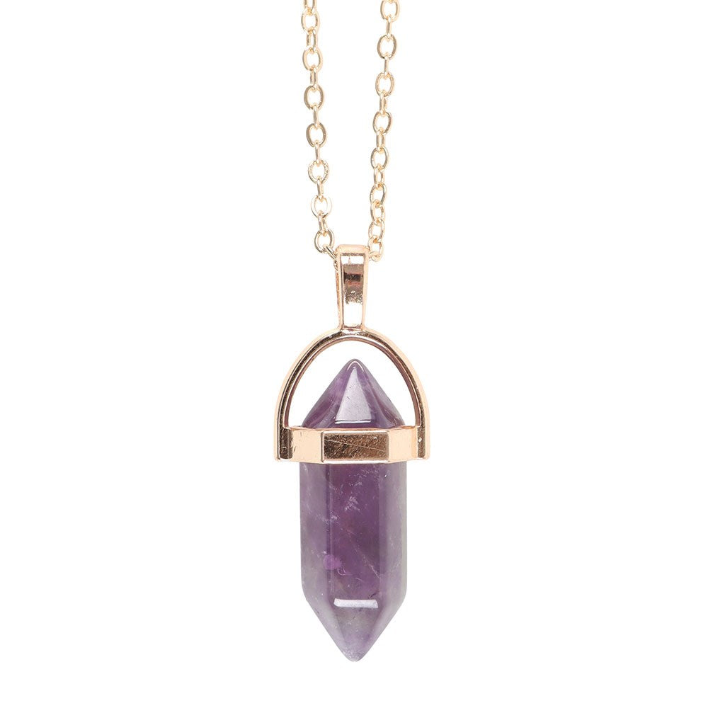 Amethyst Crystal Point Pendant Necklace – Carry Calmness with You