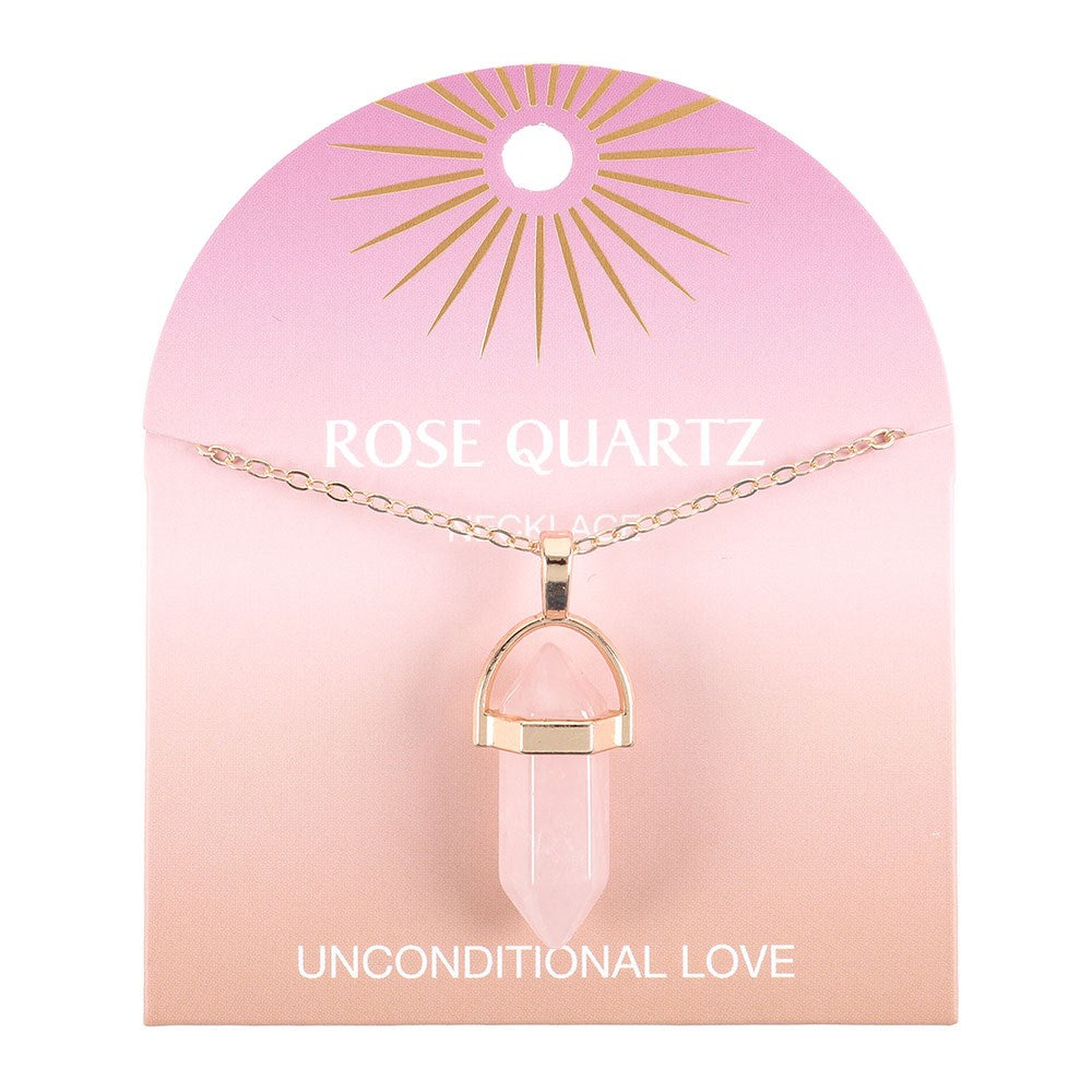 Rose Quartz Crystal Point Pendant Necklace – Ignite Unconditional Love