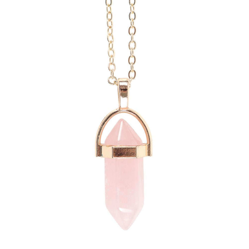 Rose Quartz Crystal Point Pendant Necklace – Ignite Unconditional Love