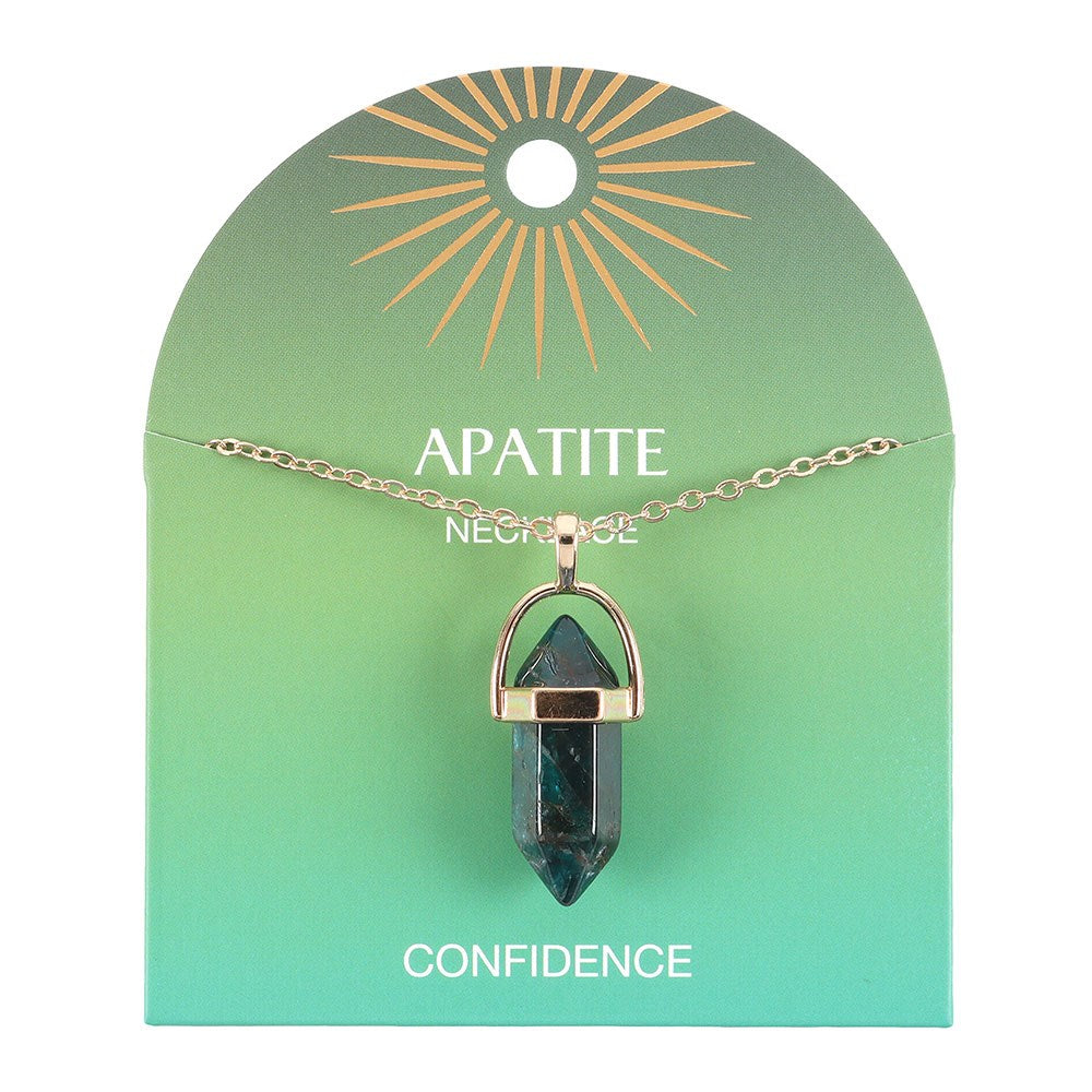 Apatite Crystal Point Pendant Necklace – Empower Your Confidence