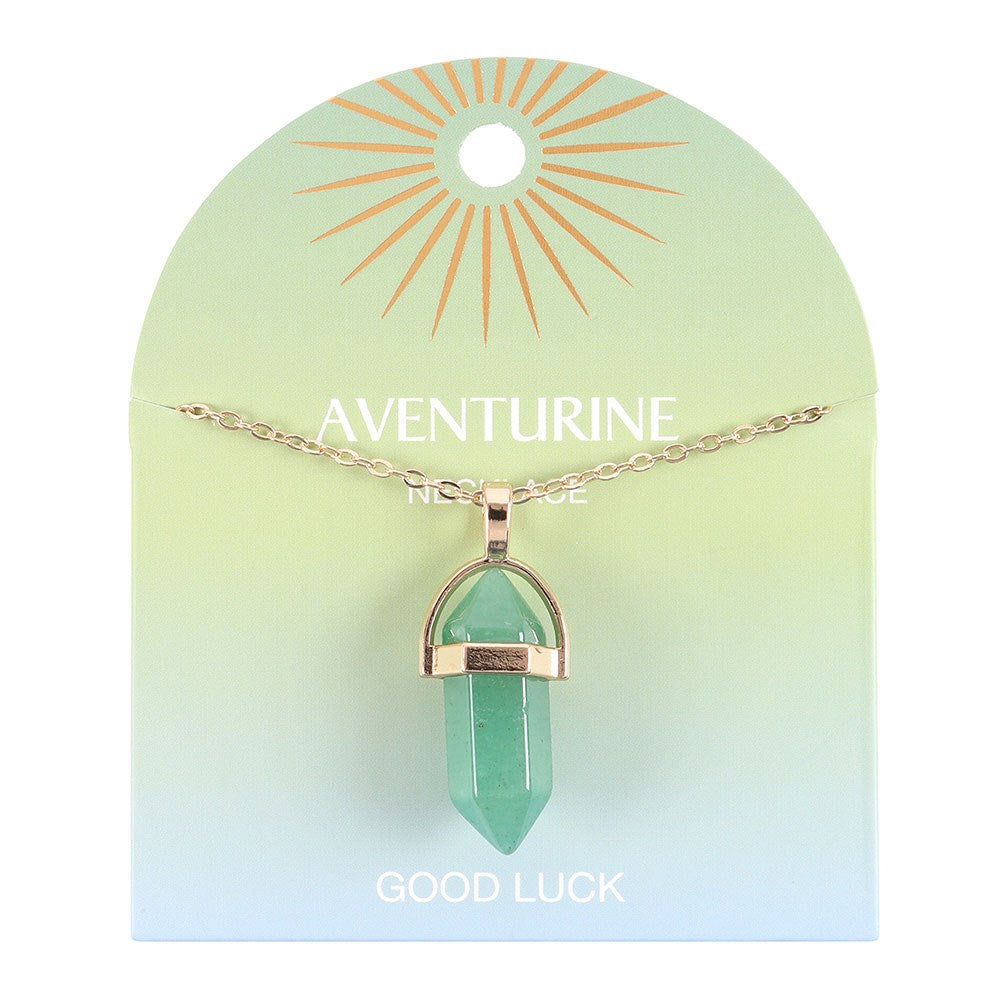 Aventurine Crystal Point Pendant Necklace - Your Charm for Luck and Prosperity