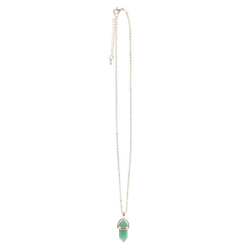 Aventurine Crystal Point Pendant Necklace - Your Charm for Luck and Prosperity