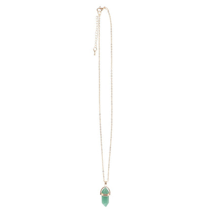 Aventurine Crystal Point Pendant Necklace - Your Charm for Luck and Prosperity