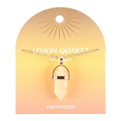 Lemon Quartz Crystal Point Pendant Necklace – Carry Uplifting Energy with You