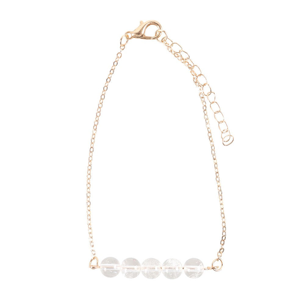 Clear Quartz Crystal Beaded Chain Bracelet - Energising